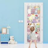 Over The Door Storage Organizer for Stuffed Plush Toys Hanging Large Capacity Toy Storage Pockets White