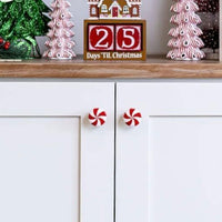 10Pcs Christmas Knob Button Cover Xmas Orbicular Candy Cabinet Knob Covers for Cabinet Living Room Bedroom