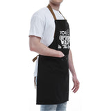 3 Pockets Cooking Apron Kitchen Letters Printed Adjustable Apron Style 5