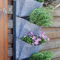 6-Pockets Vertical Plant Grow Bag Wall Hanging Garden Planter Grey