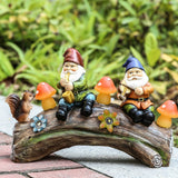 Solar Gnome Statues Light Resin Mushroom Light Garden Yard Ornament Decor