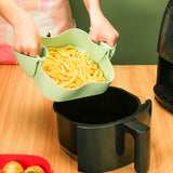 Air Fryer Silicone Liners Reusable Square Fryer Basket Oven Baking Tray with Pair of Gloves