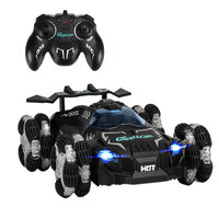 2.4Ghz RC Stunt Car Toy Remote Control Off-Road Racing Car Climbing Drift Spray Toy Car for Kids Black