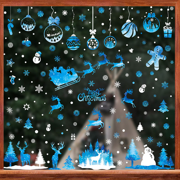 9 Sheets Christmas Window Decorative Sticker Static Cling Decal Xmas Party Wall Decor Style 2