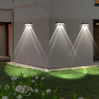 2Pcs Solar Fence Wall Lights Outdoor Deck Lights Step Light Garden Decor