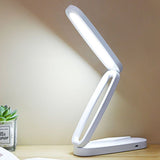 Foldable LED Desk Lamp Touch Dimmable Table Lamp Rechargeable Portable Reading Lamp for Office Home White