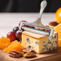 Adjustable Thickness Cheese Slicer with 2 Replacement Stainless Steel Cutting Wires