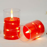 3Pcs LED Candles Battery Operated Fake Candles for Romantic Ambiance Home Decoration Red