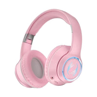 Wireless Bluetooth  Headphones Foldable Headworn Headset with RGB Lights Pink