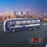 Remote Control Bus All Directions Driving RC School Bus Electronic Vehicle Toy With LED Lights Blue