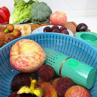 Portable Fruit and Vegetable Cleaning Machine Rechargeable Food Washing Purifier Vegetable Washer Green