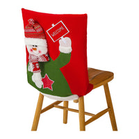 Christmas Chair Cover Removable Santa/Snowman Dining Chair Back Cover Xmas Home Holiday Decoration Style 2