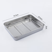 Stainless Steel Barbecue Sheet with Cooling Rack Baking Pan Cookie Sheet for Frige Storage