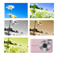 16X Zoom Digital Camera with 32GB Card 1080P Mini Video Camera for Teens Kids Pink