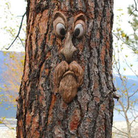 Tree Face Outdoor Statues Old Man Tree Hugger Bark Ghost Face Decoration Funny Yard Art Style A