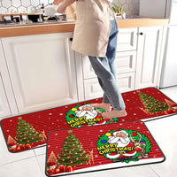 2 Pieces Set Christmas Kitchen Floor Mats Non-Slip Backing Kitchen Mat Xmas Decor Style 2