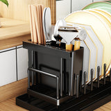 Small Dish Drying Rack for Kitchen Counter Space Saving Dish Drainer Black