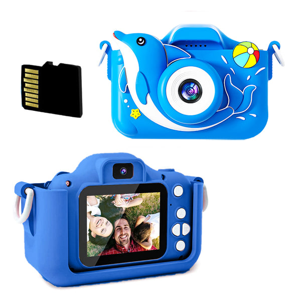 1080P HD Cute Animal Kids Digital Camera Toy Gift with 64G Memory Card Style 2