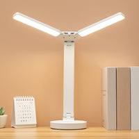 Foldable Double-Head LED Desk Light Eye-Caring Touch Control Reading Lamp