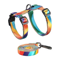 Adjustable Cat Harness and Leash Set Escape Proof Strap for Walking Travel Multicolor