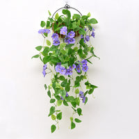 88-Flower Artificial Vine Flowers Hanging Artificial Petunias Garden Home Decoration Purple