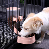 Automatic Food Water Dispenser Set Pet Feeder Bowl Set for Cage Pink