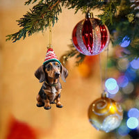 7Pcs Dachshund Dog Christmas Ornaments Xmas Tree Decor