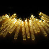 Solar LED Icicles Air Bubble Lights Christmas Fairy String Lights Outdoor Garden Yard Patio Decor Warm