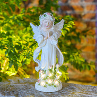 Solar Powered Angel Statue Light Garden Sculpture Yard Lawn Ornament Decorative Light