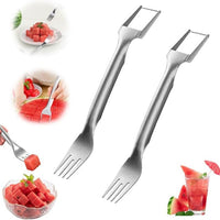 2Pcs 2-in-1 Fruit Cutter Watermelon Fork Slicer Cutter Slicer Tool