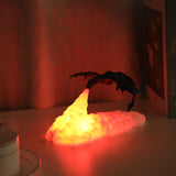 3D Printed Fire Dragon Lamp USB Rechargeable Night Light Home Decor