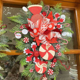 Christmas Wreath Garland Candy Ornament Xmas Door Wall Home Decor