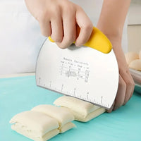 Stainless Steel Pastry Scraper Effortless Dough Cutting Tool with Measuring Scale Yellow