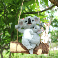 Set of 3Pcs Resin Koala Figurine Statue Animal Sculpture Home Garden Decoration