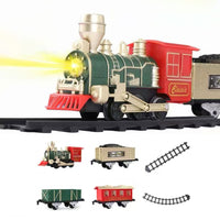 Electric Train Toy Set Classical Steam Train with Light and Sound Christmas Toy for Kids Style 1