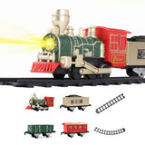 Electric Train Toy Set Classical Steam Train with Light and Sound Christmas Toy for Kids Style 1