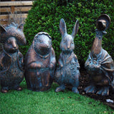 4Pcs Garden Statues Resin Animal Sculptures Garden Decor