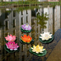 6Pcs Artificial Floating Lotus Flowers Life Like Artificial Plants Garden Pond Pool Decoration