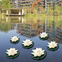 6Pcs Artificial Floating Lotus Flowers Life Like Artificial Plants Garden Pond Pool Decoration