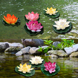 6Pcs Artificial Floating Lotus Flowers Life Like Artificial Plants Garden Pond Pool Decoration