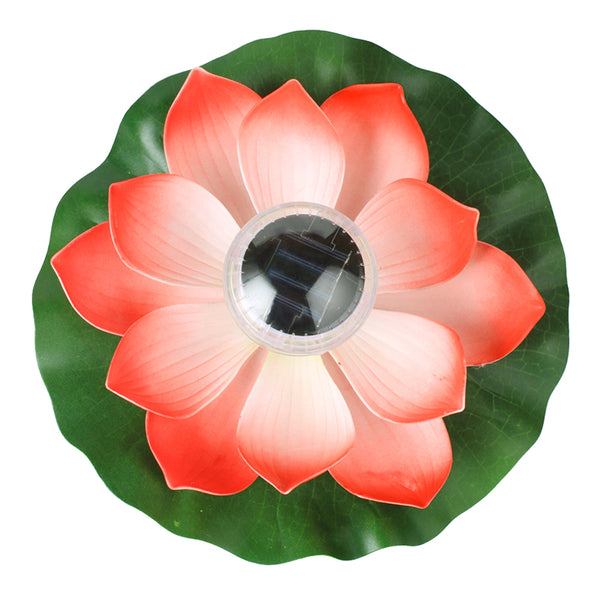 Floating Solar Lotus Flower Light Pond Pool Lamp Garden Landscape Light Red