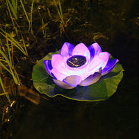 Floating Solar Lotus Flower Light Pond Pool Lamp Garden Landscape Light Purple