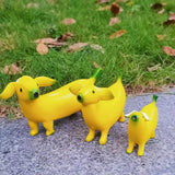 3Pcs Cute Banana Dog Garden Statues Figurines Ornaments for Home Garden Personalized Gift