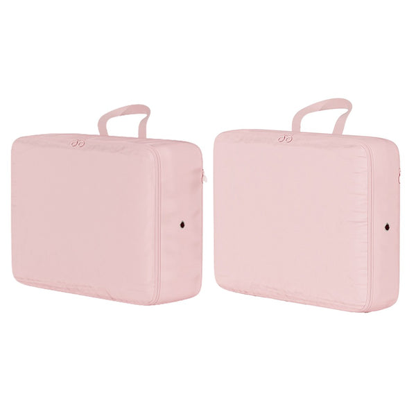 2Pcs Compression Storage Bag Travel Packing Cube Seasonal Clothes Organizer Bags Pink