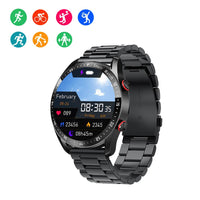 Smart Watch Sleep ECG Monitoring Sport Watch Bluetooth Activity Fitness Tracker for Men Women Steel Strap Black