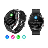 Smart Watch Sleep ECG Monitoring Sport Watch Bluetooth Activity Fitness Tracker for Men Women Steel Strap Black