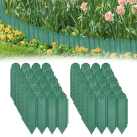 10Pcs Plastic Garden Edging Borders Landscape Flower Bed Edging Fence for DIY Outdoor Patio Balcony Green