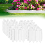 10Pcs Plastic Garden Edging Borders Landscape Flower Bed Edging Fence for DIY Outdoor Patio Balcony White