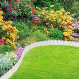 10Pcs Plastic Garden Edging Borders Landscape Flower Bed Edging Fence for DIY Outdoor Patio Balcony White