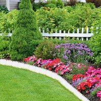 10Pcs Plastic Garden Edging Borders Landscape Flower Bed Edging Fence for DIY Outdoor Patio Balcony White